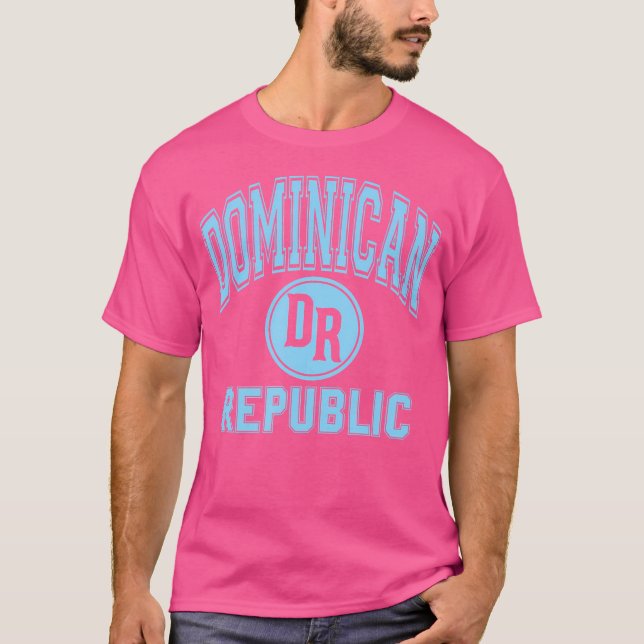 Camiseta República Dominicana Dr. Círculo Blanco con Azul c (Anverso)
