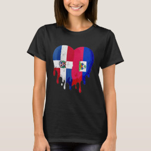 Camiseta República Dominicana Haití Bandera Corazón Ciudada