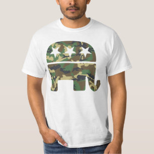 Camiseta republicana del elefante del camuflaje