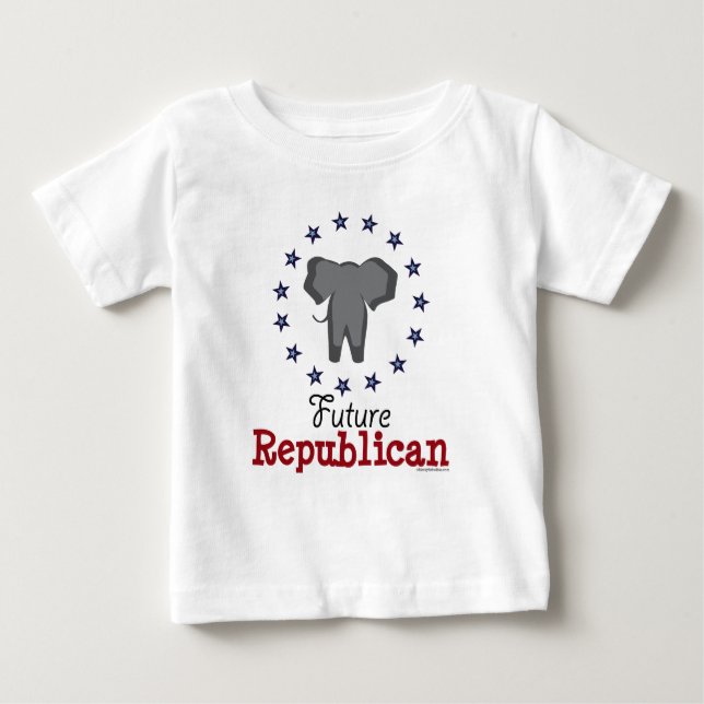Camiseta republicana futura del bebé del elefante (Anverso)