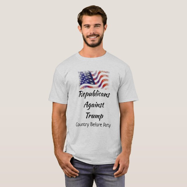 Camiseta Republicanos contra Trump, país antes que Fiesta (Anverso completo)