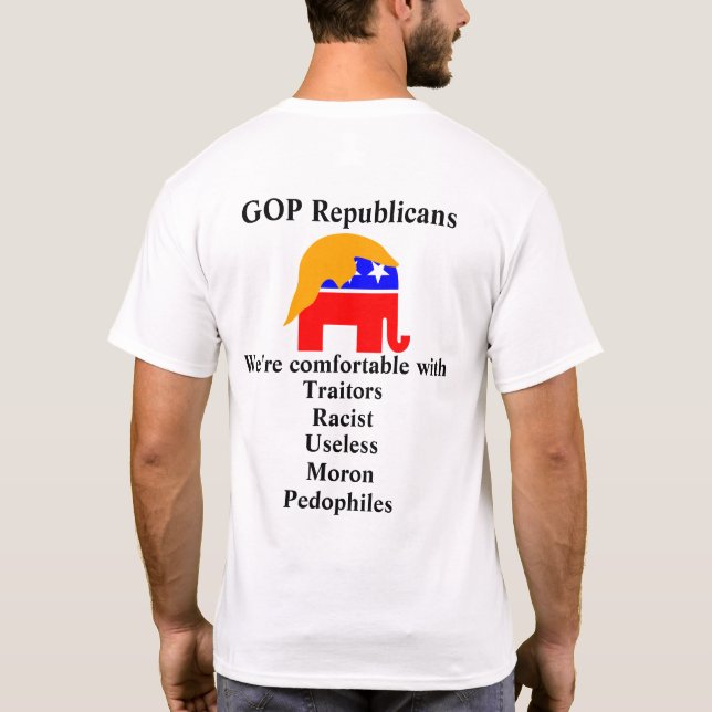 Camiseta Republicanos del GOP con los que estamos cómodos (Reverso)