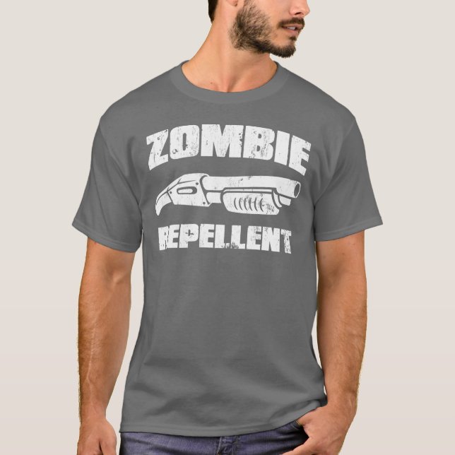 Camiseta repulsivo del zombi - la escopeta (Anverso)