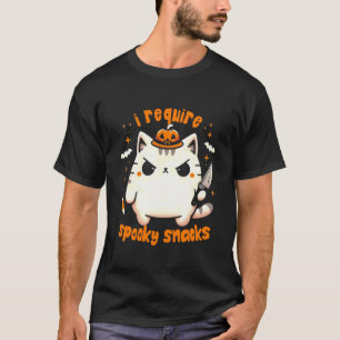 Camiseta Requiero Snacks Espeluznantes Gato Malhumorado Hal