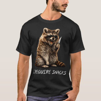Camiseta Requiero Snacks Mapache Animal Divertido