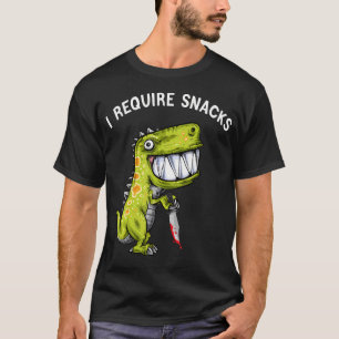 Camiseta Requiero Snacks T Rex Dinosaur Meme Divertido Dino