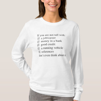 Camiseta Requisitos de la datación