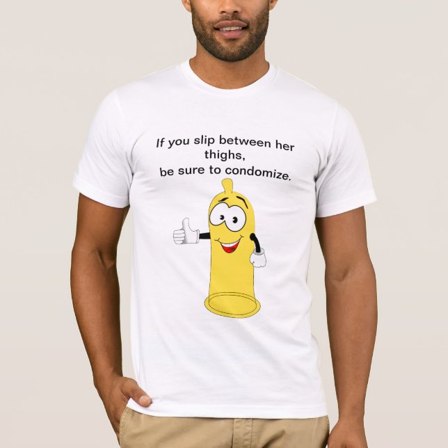 Camiseta resbalar entre sus muslos, asegúrese de condomizar (Anverso)