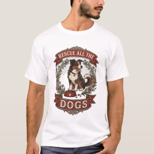 Camiseta Rescata a todos los perros Corona floral de perro 