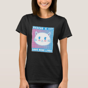 Camiseta Rescata Un Gato Salva Nueve Vidas Dueño de Gatos A