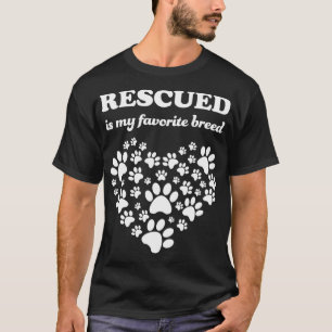 Camiseta Rescatado es mi amor favorito de los perros de res