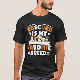 Camiseta Rescatado es mi animal favorito de refugio para pe