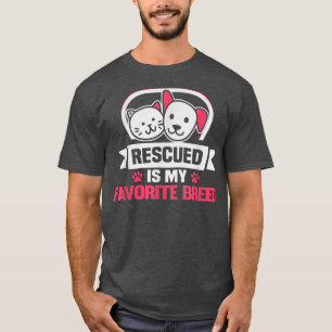 Camiseta Rescatado es mi animal favorito para rescatar perr