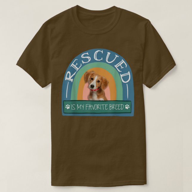 Camiseta Rescatado es mi Mascota de perros adopto de raza f (Diseño del anverso)