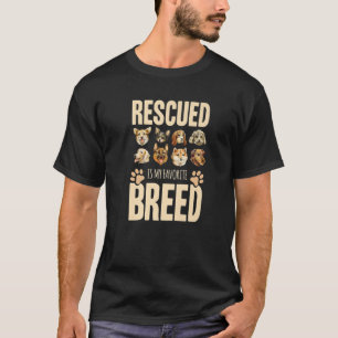 Camiseta Rescatado es mi Mascotas de raza favorita Perros c