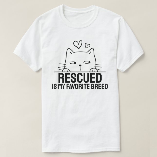 Camiseta Rescatado Es Mi Raza Favorita (Diseño del anverso)