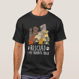 Camiseta Rescatado es mi raza favorita - dale a los perros 