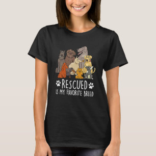 Camiseta Rescatado es mi raza favorita dar a los perros un 