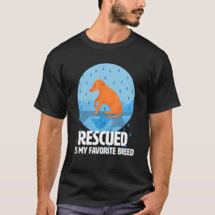 Camiseta Rescatado es mi raza favorita dar a los perros un 