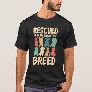 Camiseta Rescatado Es Mi Raza Favorita Divertida Perro Perr