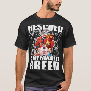 Camiseta Rescatado Es Mi Raza Favorita Gatos Perros Derecho