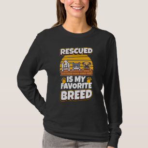 Camiseta Rescatado es mi raza favorita recortada