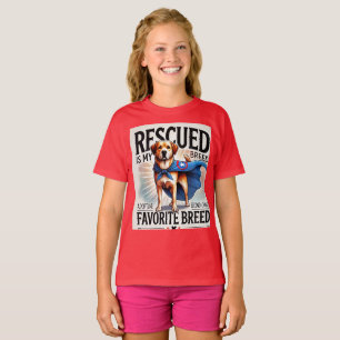 Camiseta "Rescatado es mi raza favorita - refugio de superh
