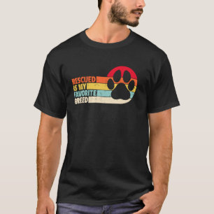Camiseta Rescatado Es Mi Raza Favorita Retro Pata Animal Re