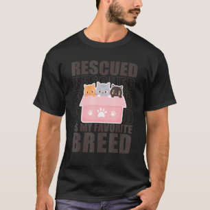 Camiseta Rescatado es mi refugio animal favorito para gatos