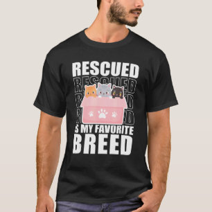 Camiseta Rescatado es mi refugio animal favorito para gatos