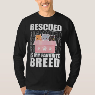 Camiseta Rescatado es mi refugio animal favorito para gatos