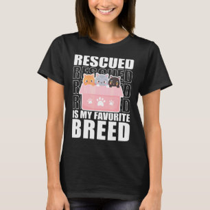 Camiseta Rescatado es mi refugio animal favorito para gatos