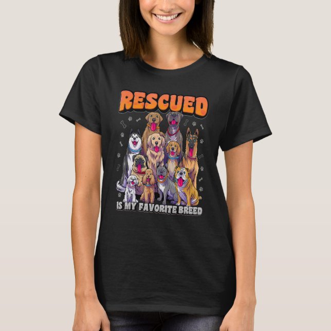 Camiseta Rescatado Es Mi Res De Perro De Rescate Animal Fav (Anverso)