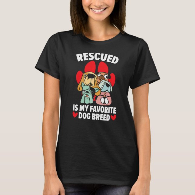 Camiseta Rescatado Es Mi Rescate Animal De Raza De Perro Fa (Anverso)