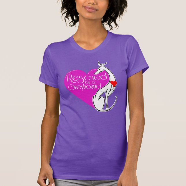 Camiseta Rescatado por un arte canino de Greyhound (Anverso)