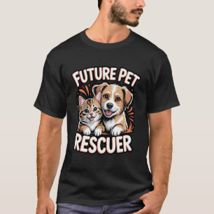 Camiseta Rescatador de mascotas futuro gato y perro lindos