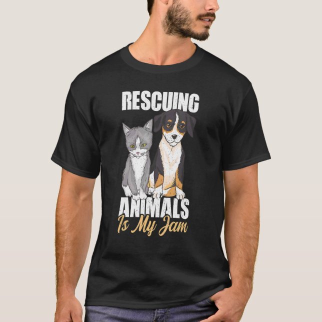 Camiseta Rescatar animales es mi oficial de control de anim (Anverso)