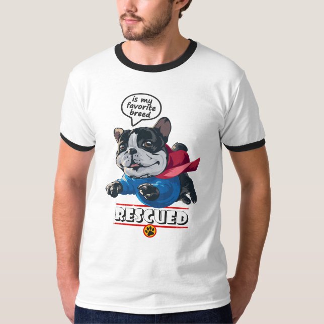 Camiseta Rescatar es mi raza favorita | Ringer Men (Anverso)