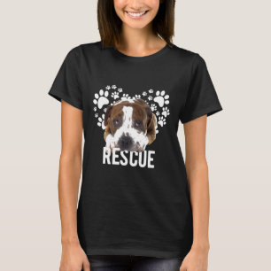 Camiseta Rescate a Pitbull Dog Paw Mama Love Pit Bull CuMom