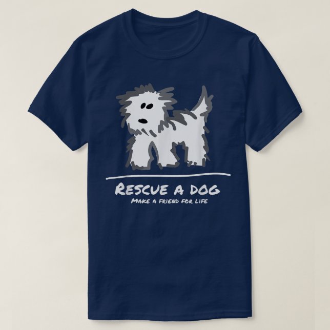 Camiseta Rescate a un perro, no compres a Adopte a un amant (Diseño del anverso)