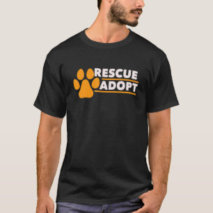 Camiseta Rescate Adoptar el Amor Animal Gatos Perros Papel 