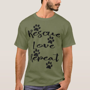 Camiseta Rescate Amor Repetir Perro Gato Mascota Adopción C
