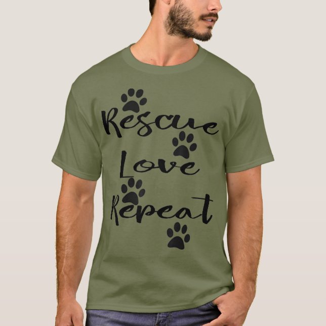 Camiseta Rescate Amor Repetir Perro Gato Mascota Adopción C (Anverso)