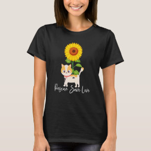 Camiseta Rescate animal de gato de girasol Salvar amor Adop
