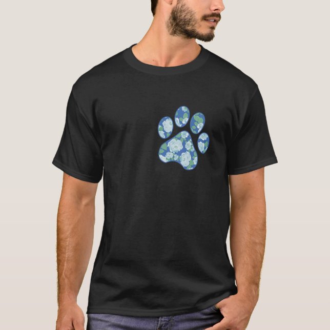 Camiseta Rescate animal papá Paw Floral Por Perro (Anverso)