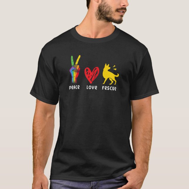Camiseta Rescate animal Refugio de paz Rescate de amor (Anverso)