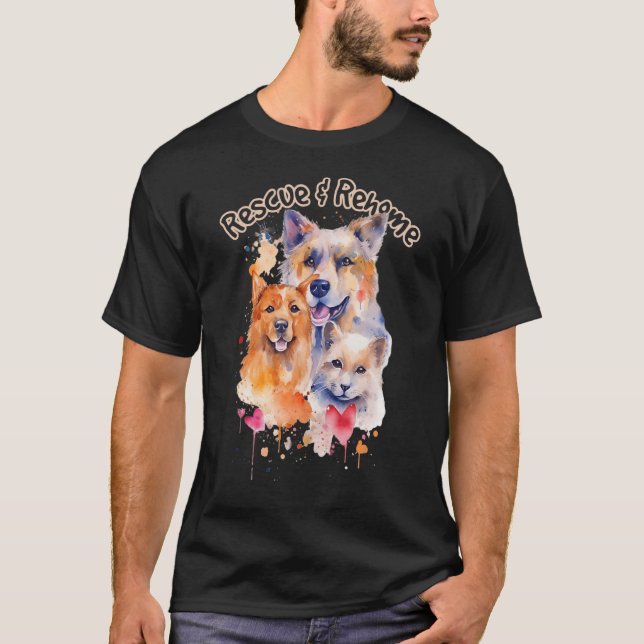 Camiseta Rescate animal y apoyo a la adopción de animales e (Anverso)