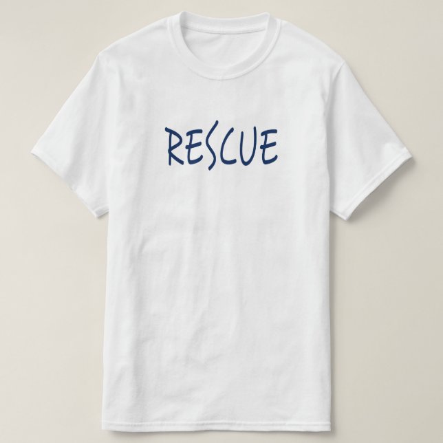 Camiseta Rescate (azul) (Diseño del anverso)