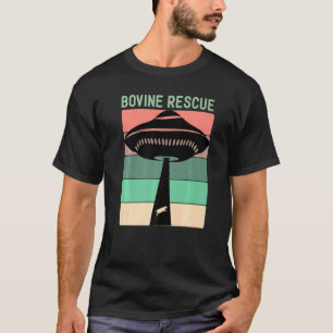 Camiseta Rescate Bovino Ranchera Vegana Alien Ufo Vaca Abdu