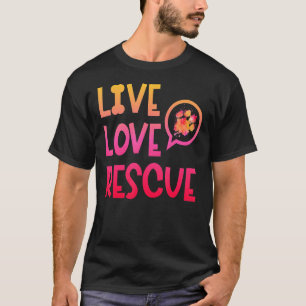 Camiseta Rescate de amor vivo acuarela Perro Paw Refugio an